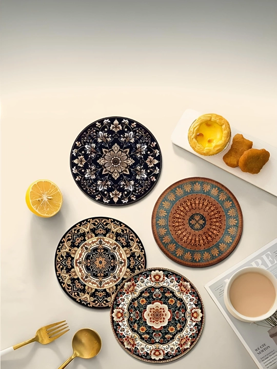 Stakan, idish va issiq ovqat uchun taglik, 12x12 va 22x22 sm, sirpanishga qarshi, 2-4 dona
