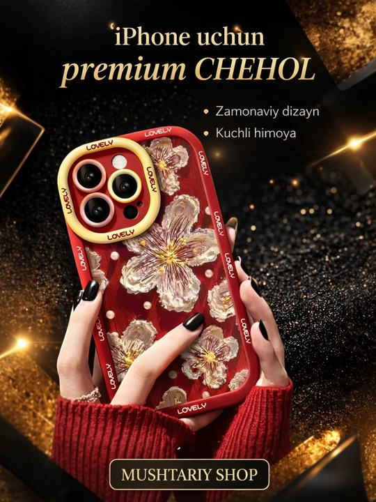 Chexol iPhone, 12, 13, 14, 15, 16, 17, pro, max uchun, g`ilof - 