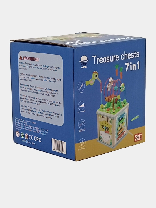 Yog'och kub-sorter Treasure Chests 7in1 (MWOH), 3+
