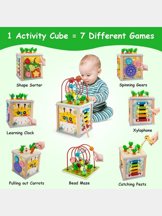 Yog'och kub-sorter Treasure Chests 7in1 (MWOH), 3+