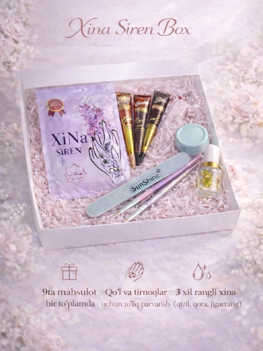 Набор хны, уход за руками, хна для ногтей, henna box, подарочный набор - 