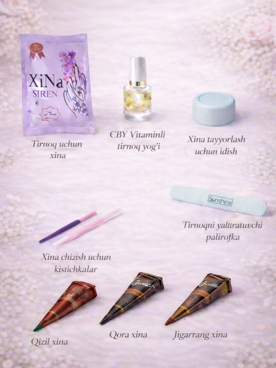 Набор хны, уход за руками, хна для ногтей, henna box, подарочный набор