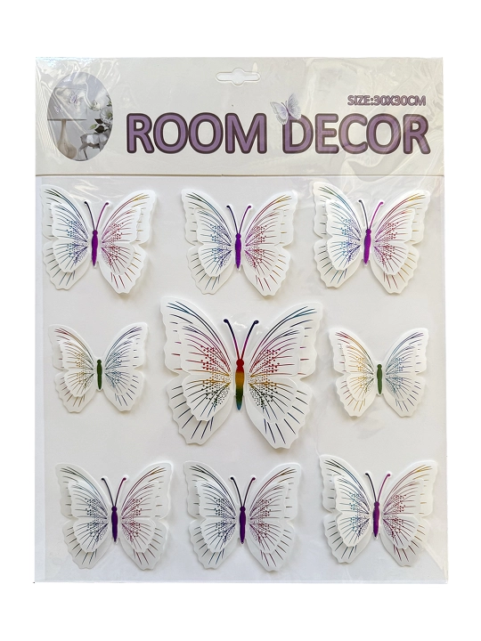 Interyer 3D/5D Kapalak stiker uy dekor hajmli yaltiroq