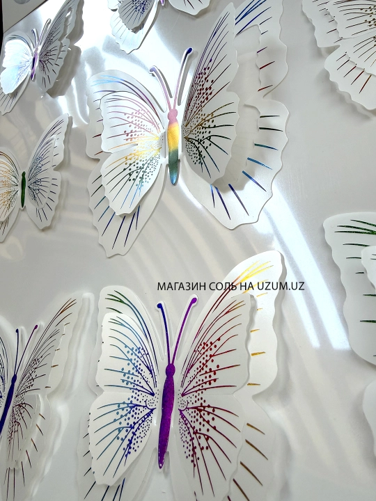 Interyer 3D/5D Kapalak stiker uy dekor hajmli yaltiroq