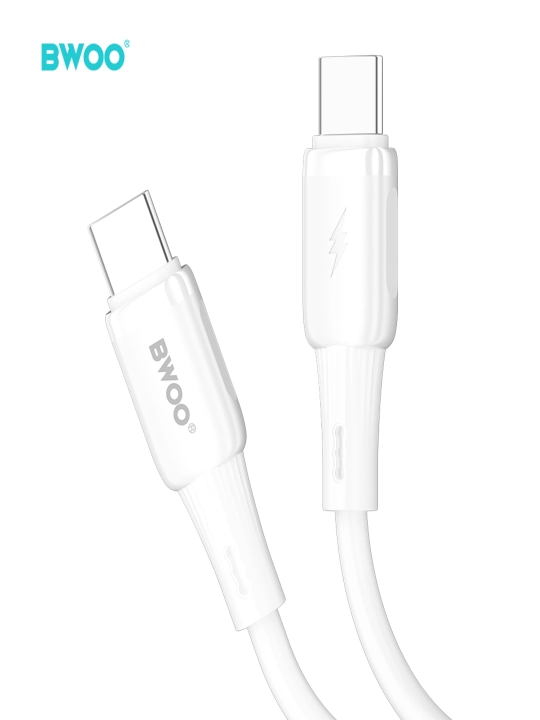 BWOO BO-X329C Type-C dan Type-C gacha kabeli 65W, 1 m, PD, silikon, tezkor zaryadlash