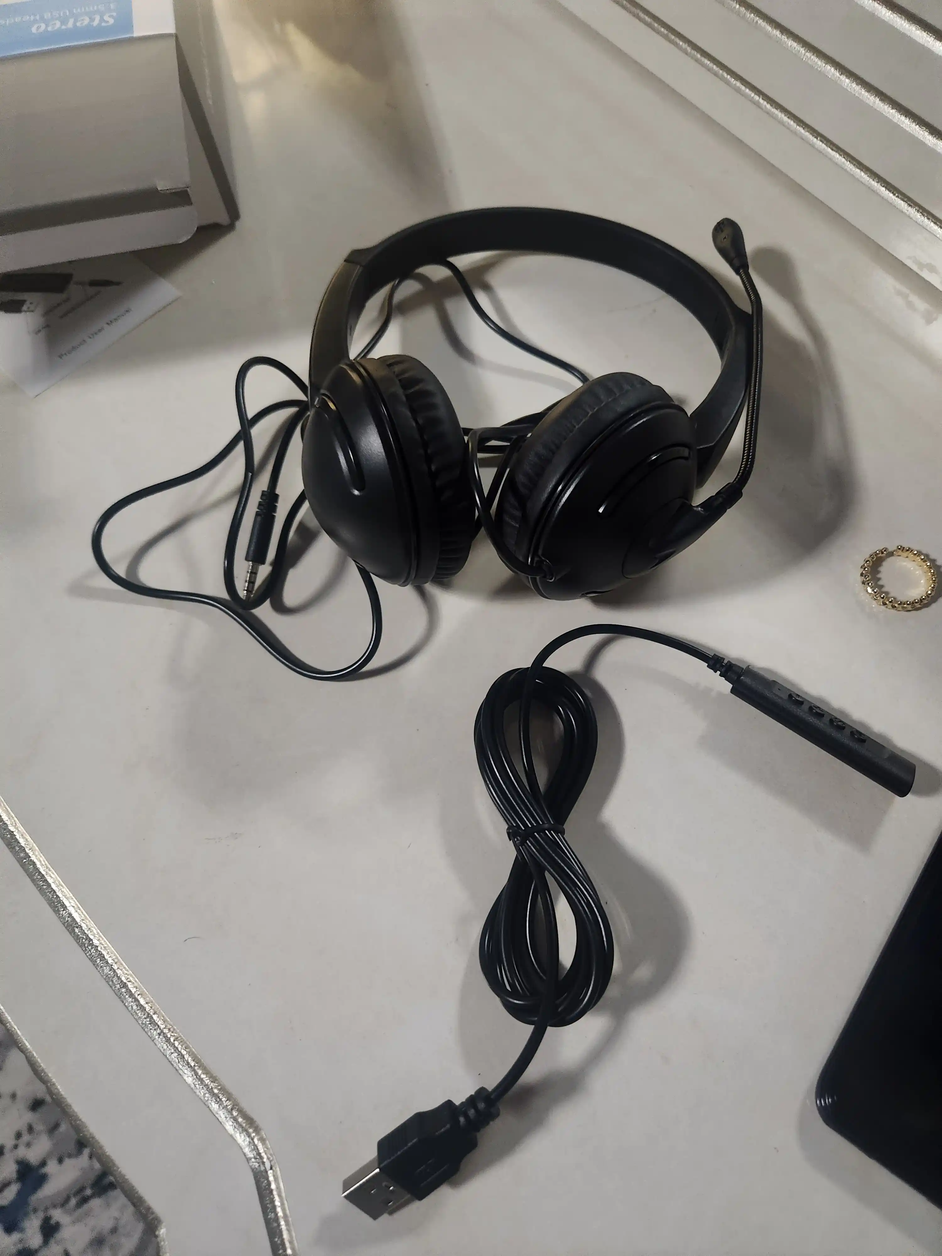 Универсальные наушники гарнитура BDL, 3 в 1, AUX + USB + Type C, черные