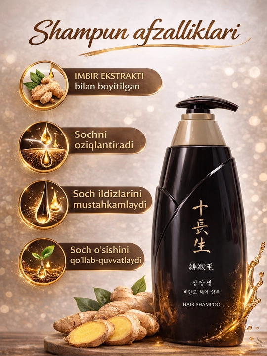 Eco Argan va Qora Sarimsoqli Shampun 760 ml, Soch uchun Oziqlantiruvchi va Mustahkamlovchi