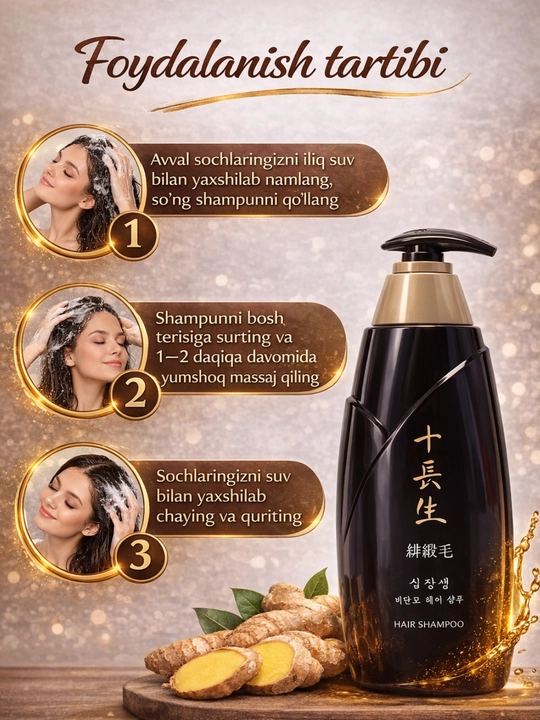Eco Argan va Qora Sarimsoqli Shampun 760 ml, Soch uchun Oziqlantiruvchi va Mustahkamlovchi