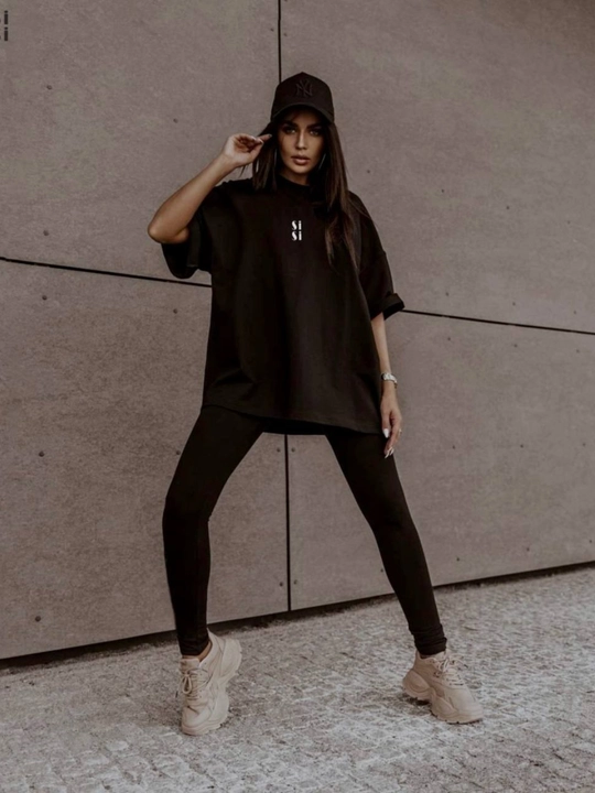 Женский костюм двойка oversize футболка и леггинсы Mood The Label S M L - 