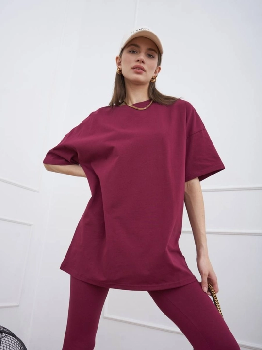 Женский костюм двойка oversize футболка и леггинсы - 