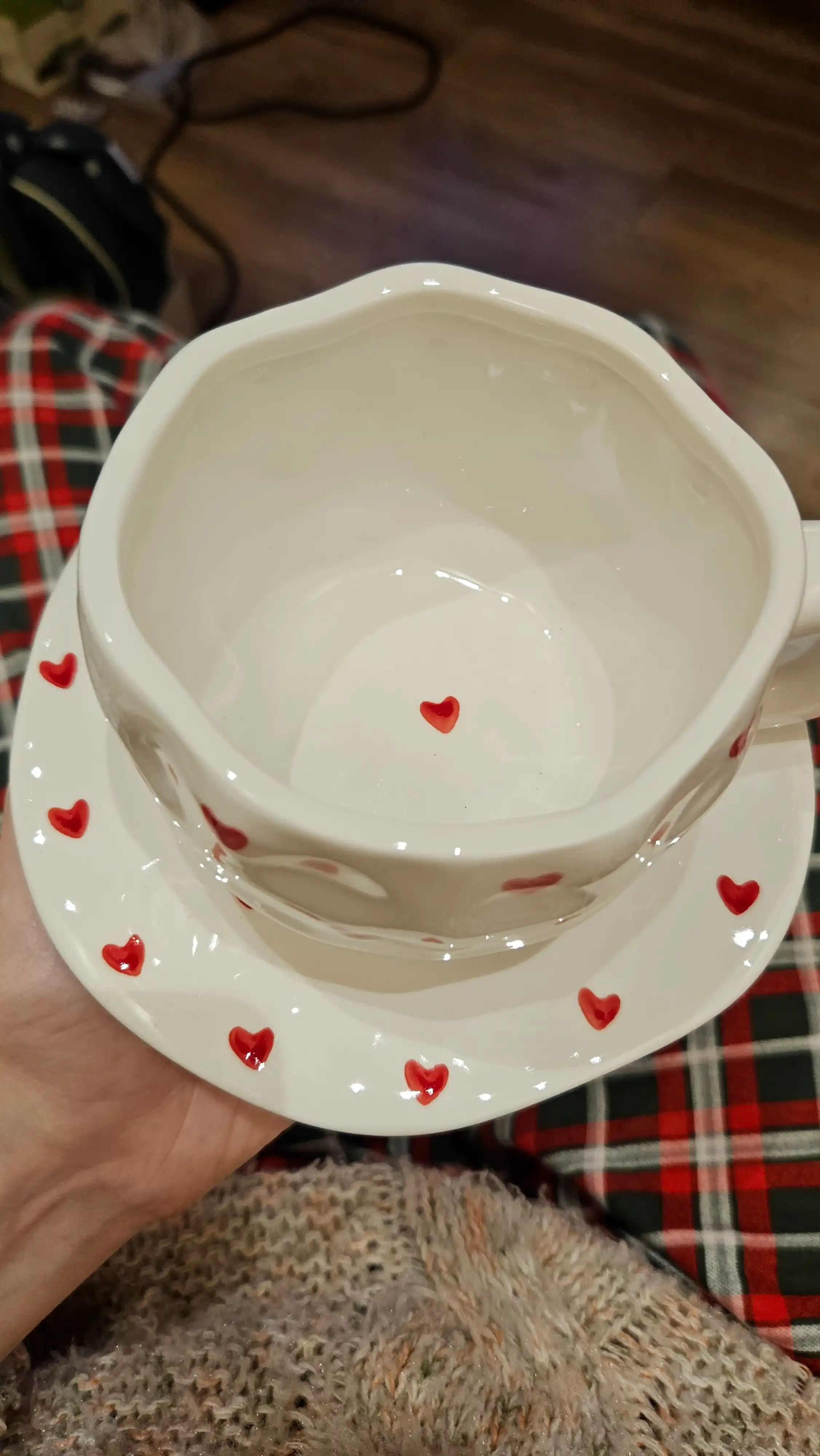 Choy servizi, 280 ml, choy va qahva uchun likopchali sopol krujka