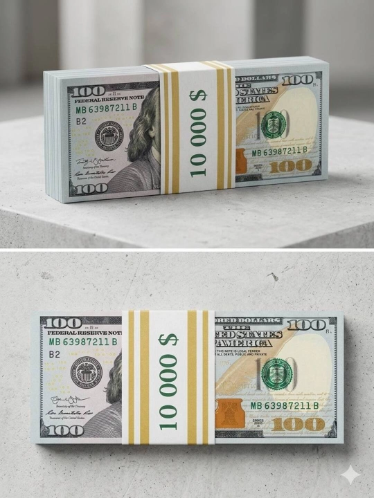 Sifatli Dollar esdalik sovg‘asi, 100 USD qalbaki pul, qalbaki dollar (rekvizit)
