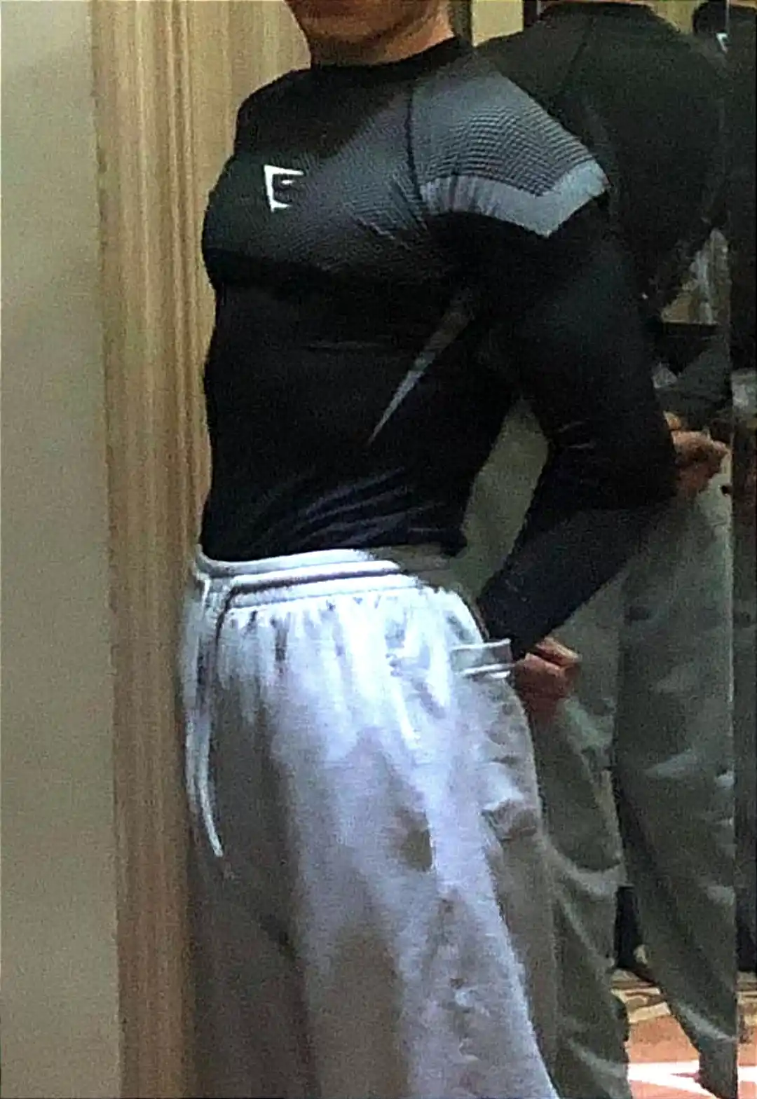 Kompression rashgard, uzun yengli, sport, erkaklar, fitnes uchun