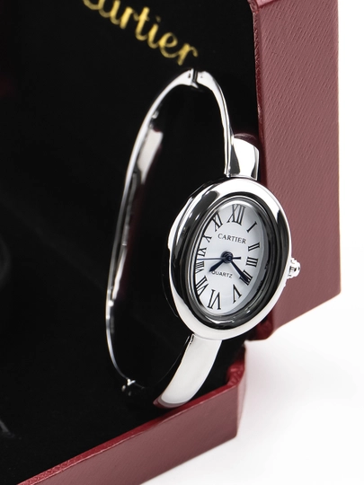 Женские часы Cartier Style – браслетный дизайн, премиум модель — MICRO1-CARTIER75-СЕРЕБРН