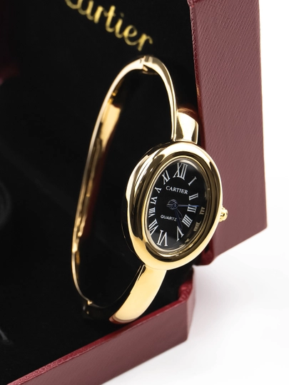 Женские часы Cartier Style – браслетный дизайн, премиум модель — MICRO1-CARTIER75-ЧЕРН