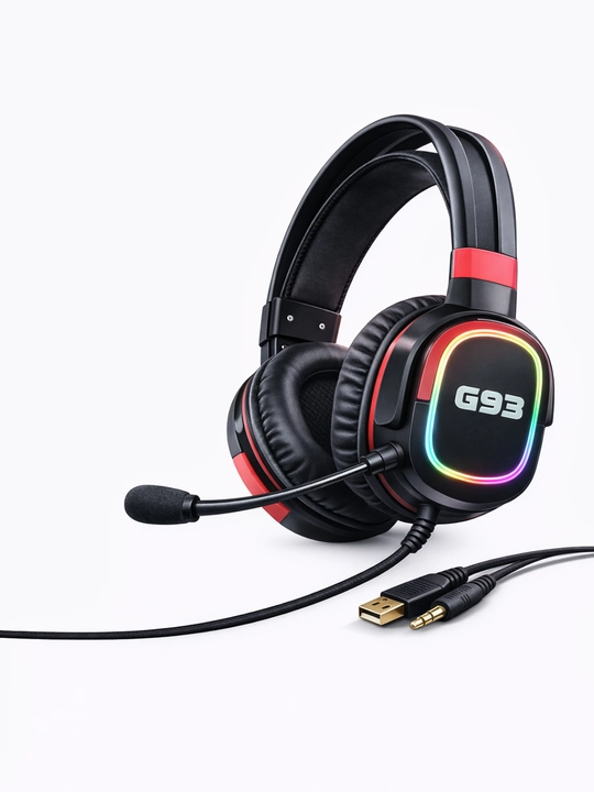 MISDE G93 RGB Gaming Quloqchin, Stereo Ovoz, Mikrofon, USB va AUX ulanish, PC