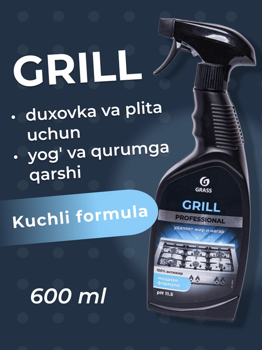 Grass Grill Cleaner universal oshxona tozalash vositasi, yogʻ va qurum ketkazuvchi, 600 ml
