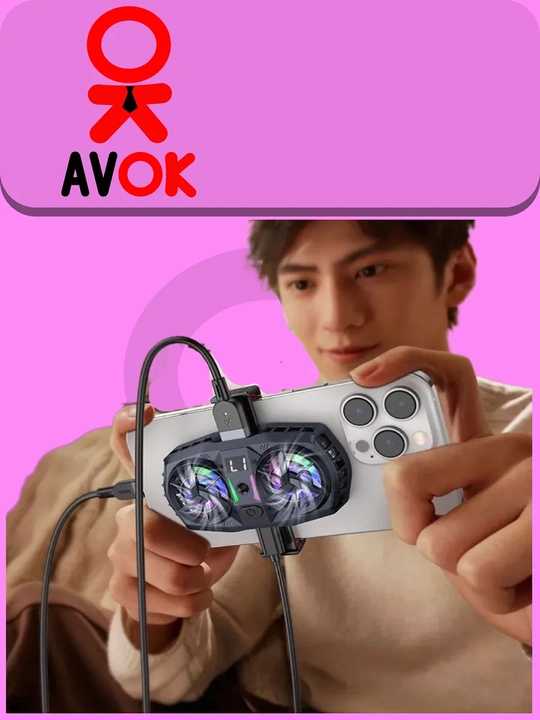 SL07 telefon o‘yin sovutgichi, qo‘sh sovutish tizimi (peltye), 2 ta shovqinsiz ventilyator