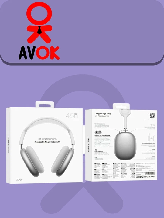 Simsiz to‘liq o‘lchamli Borofone BO35 quloqchinlari, Bluetooth 5.4, 45 soatgacha ishlaydi, AUX