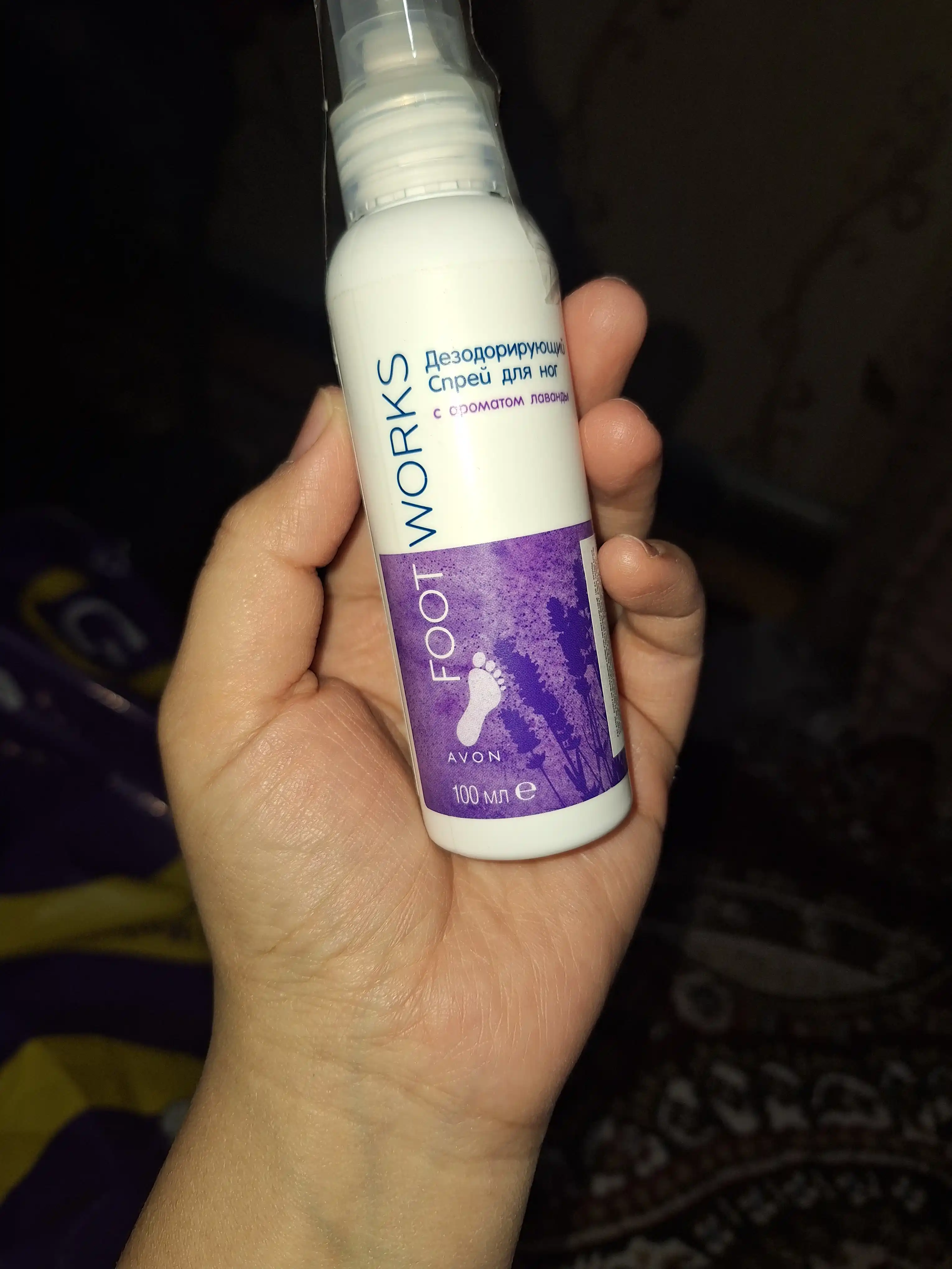 Спрей для ног Avon Foot Works, с ароматом лаванды, 100 мл