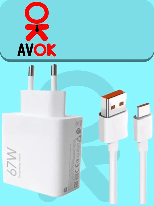Xiaomi MDY-13-ES 67W tarmoq quvvatlagichi, USB-C, Power Delivery xizmati, kabel bilan
