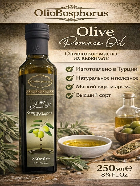 Масло оливковое Olio Bosphorus Olive Pomace Oil для жарки, 250 мл - 