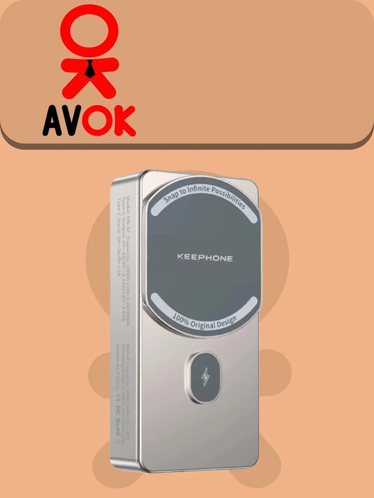Keephone PB-37 MagCube tashqi batareyasi, 10000 mA·s, MagSafe simsiz quvvatlash
