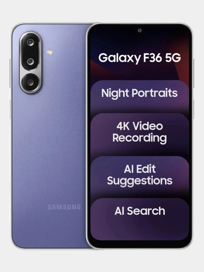 Смартфон Samsung Galaxy F36 5G, бонус Bluetooth-наушники, 50 МП камера с AI, видео 4K — MAX007-F545G-ТЕМНСИН-6/128