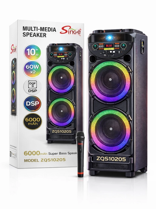 Мощная колонка Singe ZQS10205 Bluetooth 120Вт RGB подсветка микрофон и пульт