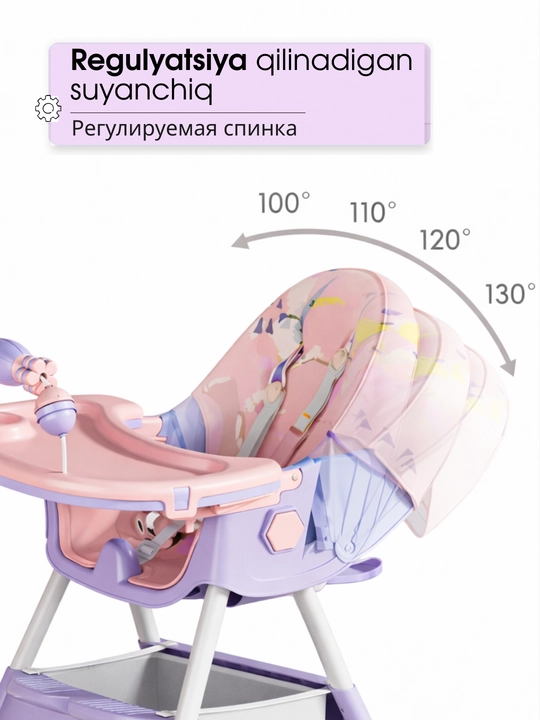 Стульчик для кормления, детский стульчик складной трансформер, кресло для детей до 4х лет