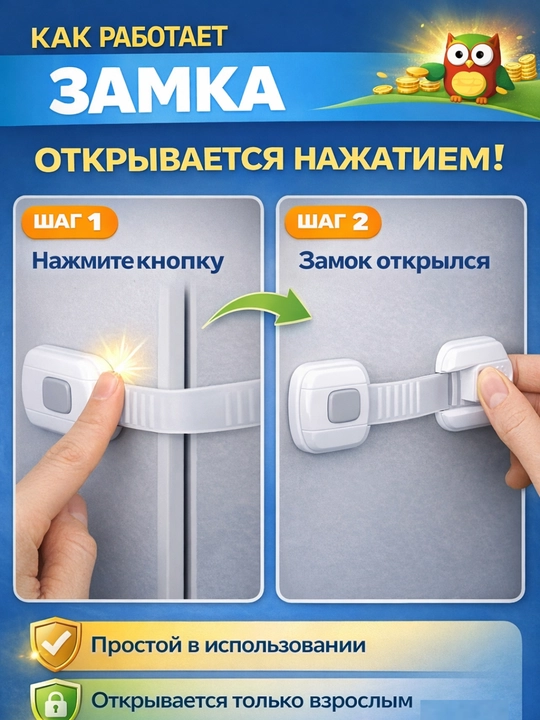 Детский блокиратор для шкафов и ящиков, защита от детей, замок безопасности