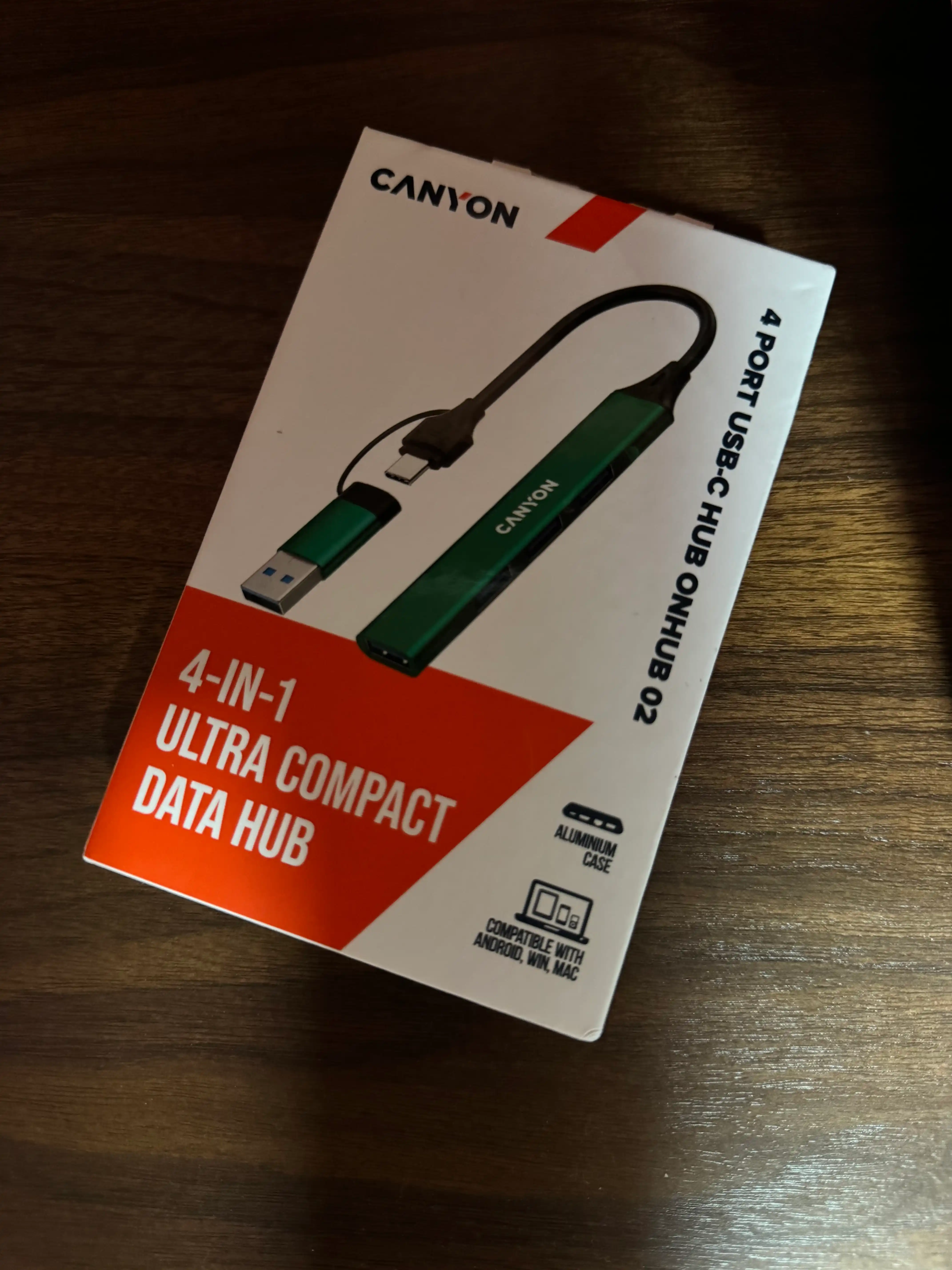 USB hub adapter CANYON DS-02, 4 port USB-Type C