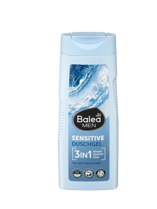 Balea MEN Sensitive 3 tasi 1 da dush geli, 300 ml, sezgir teri uchun mo'ljallangan - 