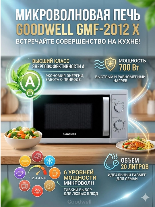 Goodwell GMF mikroto‘lqinli pechi, 20-23 litr