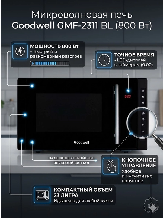 Микроволновая печь Goodwell GMF, 20-23 литров - 