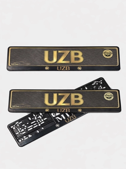 Подномер для госномера "UZB" — MIMCARS-МИМУЗБ-ЗОЛОТ