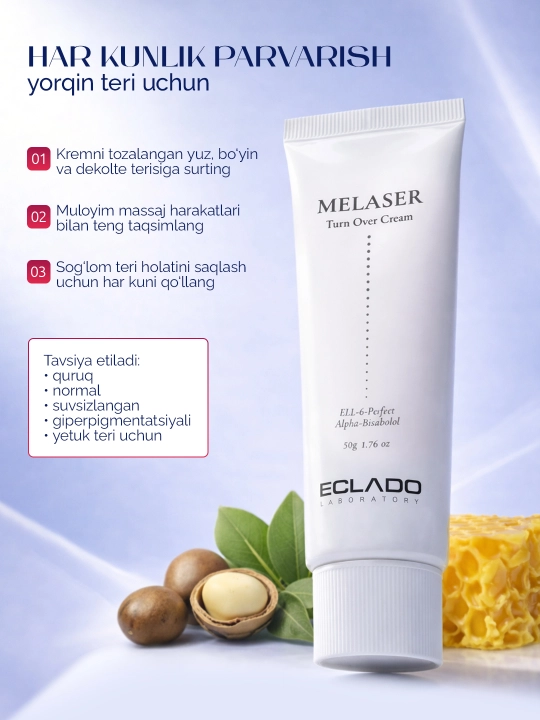 Melaser Turn Over Cream, 50 г — обновляющий крем для лица, от пигментации и тусклости