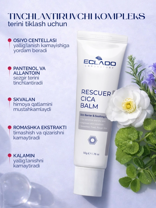 Eclado Rescuer Cica Balm 50 г — восстанавливающий cica бальзам для лица