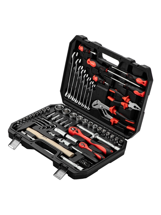 Набор инструментов MTX, 1/2", 1/4", CrV, кейс, 76 деталей, 135289