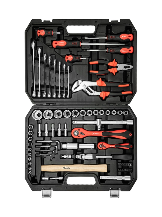 Набор инструментов MTX, 1/2", 1/4", CrV, кейс, 76 деталей, 135289
