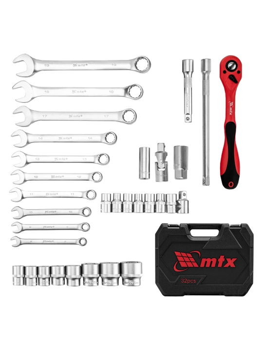 Набор инструментов MTX, CrV, 1/2", кейс, 32 предмета, 135279