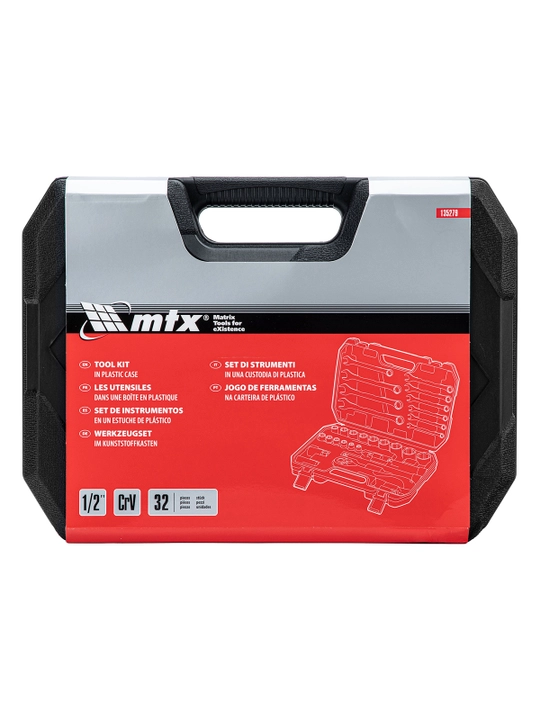 Набор инструментов MTX, CrV, 1/2", кейс, 32 предмета, 135279