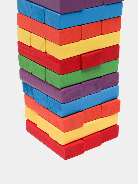 JENGA Yog'och balans minora o‘yini, 54 blokli stol o‘yini
