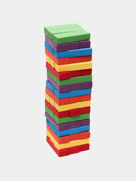 JENGA Yog'och balans minora o‘yini, 54 blokli stol o‘yini