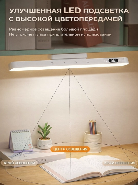 Magnitli LED stol chirog‘i 29 sm, masofadan boshqaruv, 5 rangli yorug‘lik, Type-C zaryad