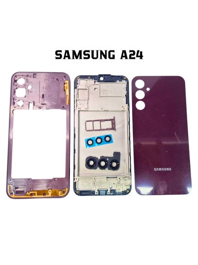 Корпус Samsung A24 комплект – задняя крышка, рамка, лоток SIM, стекло камеры, кнопки