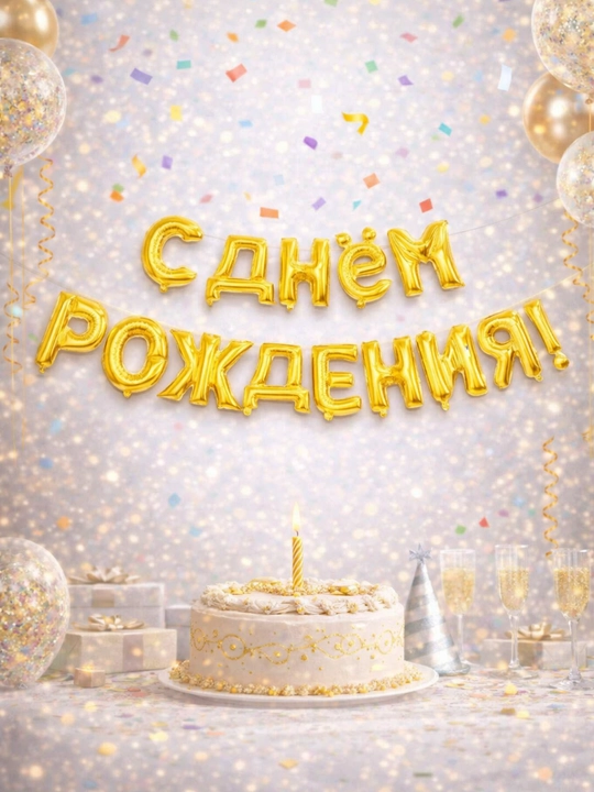 Happy Birthday / Tug‘ilgan kun bilan shar yozuvi – Folga harfli sharlar to‘plami - 