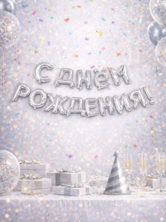 Happy Birthday / Tug‘ilgan kun bilan shar yozuvi – Folga harfli sharlar to‘plami - 