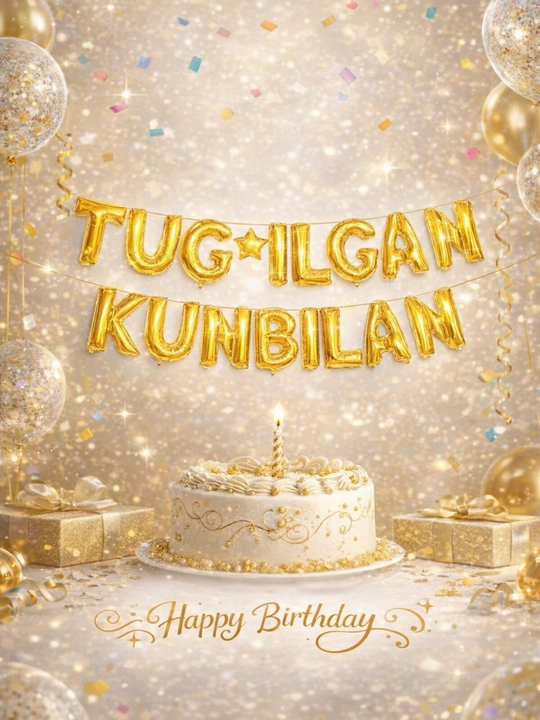Happy Birthday / Tug‘ilgan kun bilan shar yozuvi – Folga harfli sharlar to‘plami - 