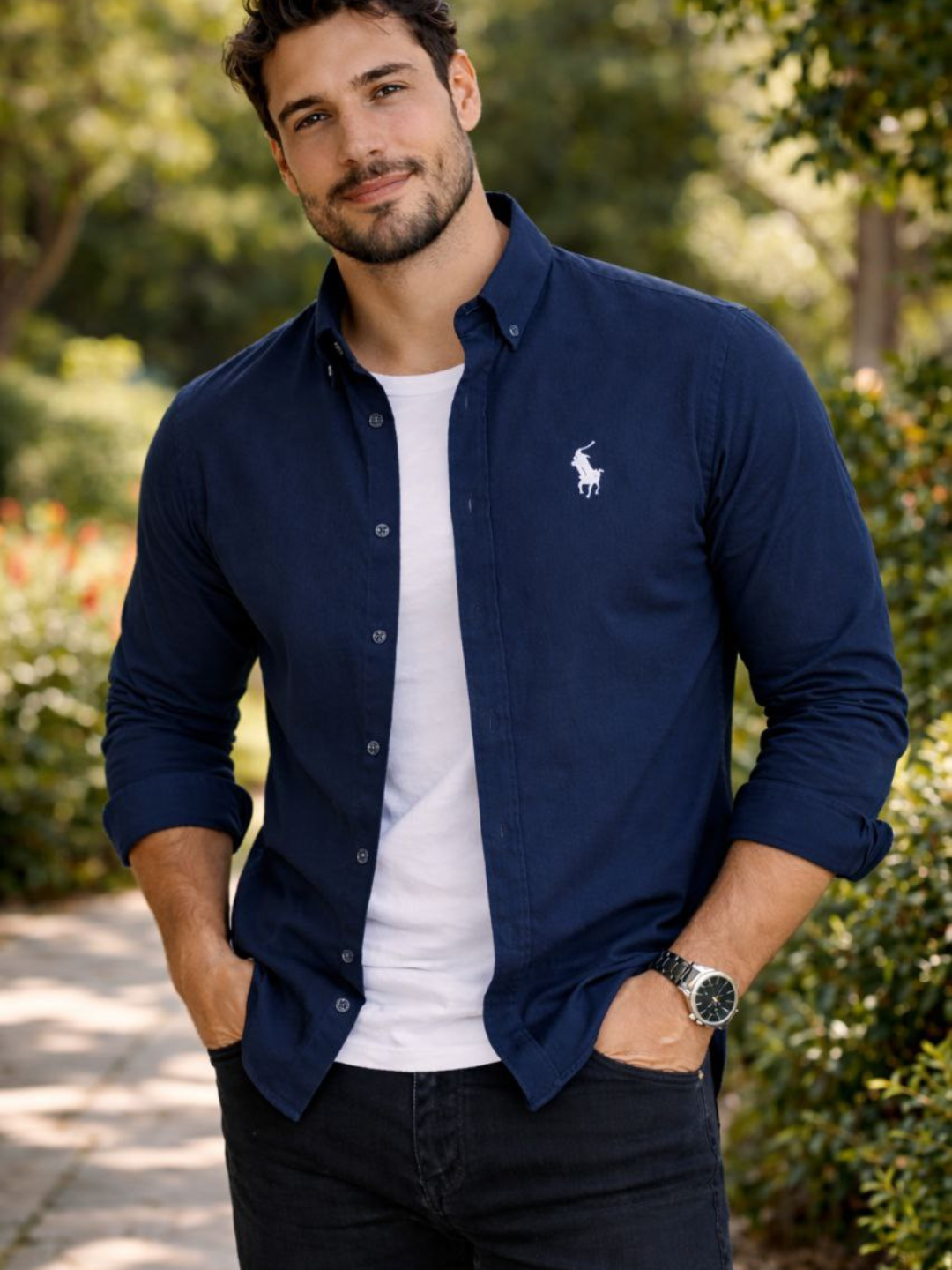Мужская классическая U.S Polo ASSN. рубашка, 100% хлопок, весна-лето-осень, 1 размер меньше - 